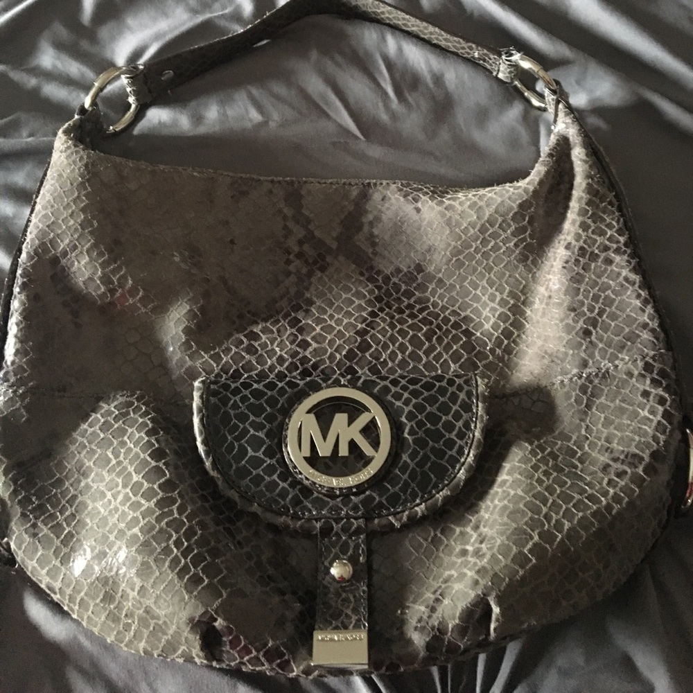 Michael Kors Gray snakeskin hobo